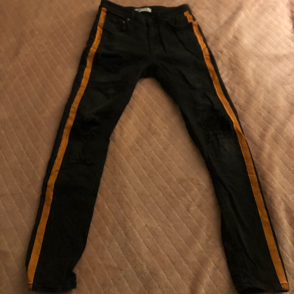 Zara black distressed jeans